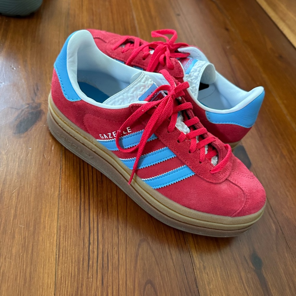 Adidas Gazelle Red with Blue Stripes